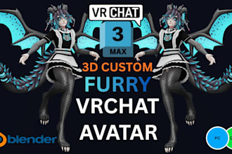 do custom 3d vrchat VR character 3d model and vrc avatar setup
