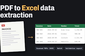 extract data from PDF to excel or CSV