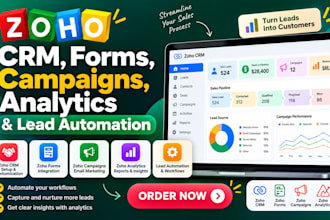 setup zoho CRM, forms, campaigns, analytics and lead automation