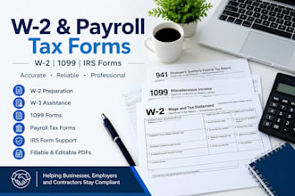 handle form w2, w3, 1099 and irs payroll tax forms