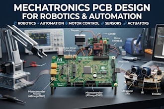 mechatronics pcb for robotics, automation, motor control, sensor, and actuators