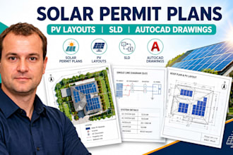 design solar permit plans, pv layouts, sld and autocad drawings
