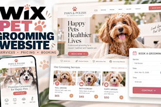 design wix pet grooming website with services, pricing and online booking