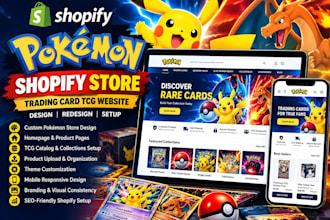 design pokemon shopify store trading card tcg website pokemon website