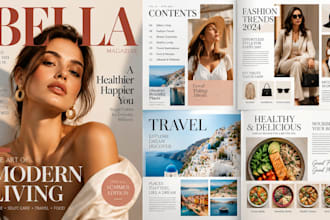 design editiorial magazine, newsletter, newspaper, catalogs and planner layouts