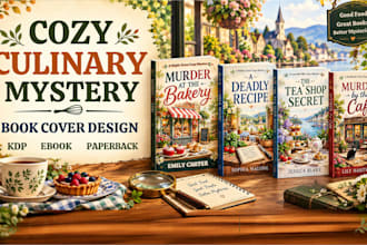 design a cozy culinary mystery book cover