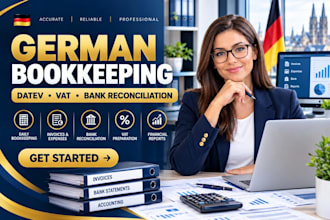do german bookkeeping, datev, vat and bank reconciliation