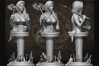 create custom 3d character sculptures and detailed digital sculpts