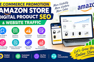 do ecommerce promotion amazon store digital product seo analysis website traffic