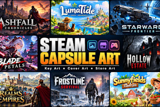 create custom steam capsule art, key art and cover artwork for steam store pages