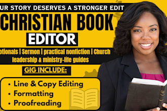 copy edit, proofread christian book, devotional, journal, sermon book editor