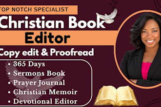 developmental edit christian devotional, prayer journal, sermon book editor