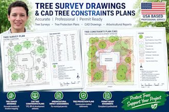 create tree survey drawings and cad tree constraints plans