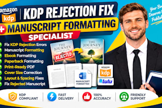 kdp rejection fix  manuscript formatting specialist