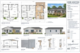 draft permit drawings, adu, jadu garage conversion, home addition as built plans