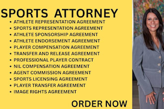 be your sports lawyer for player contracts, nil deals,transfers and sponsorships
