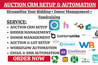 setup onecause handbid biddingowl auctria givebutter greater giving auction CRM