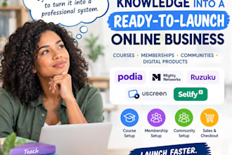 setup podia, mighty networks, ruzuku, online course membership