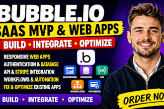 build bubble app bubble io saas mvp stripe api integration and fixes
