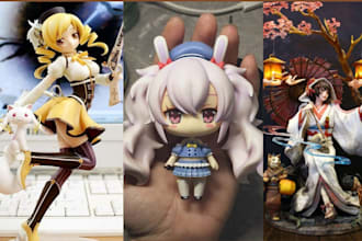3d print and paint anime figure model action figure statues stl resin printing