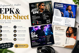 design epk, speaker sheet, music epk,  speaker one sheet epk, music artist epk