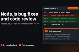 fix bugs and review your nodejs or typescript code