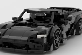 design custom 3d lego car, house minifigure, toys, set with manual instructions