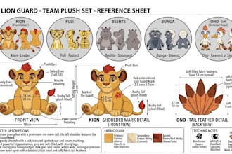 design custom plushie reference sheet stuffed animal character ych concept
