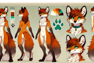 draw furry ref sheet furry reference sheet fursona character design ref sheet