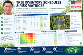 organize tree inventory schedules and risk assessment matrices