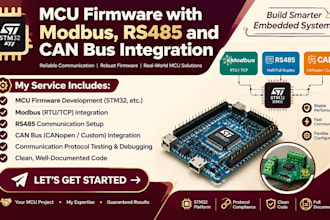 develop industrial mcu firmware with modbus, rs485 and can bus integration