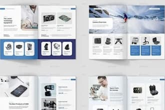 design b2b manufacturing booklet, engineering and industrial equipment brochure