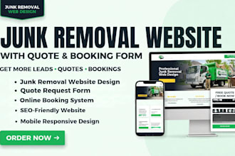 design junk removal website with quote and booking form