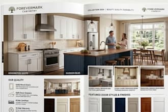 design b2b furniture and kitchen cabinet catalog, interior design brochure