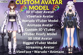 create anime vtuber model, vrchat avatar, vrm rigging, nsfw toggle, vseeface