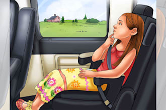 draw children and kids book illustration and formatting