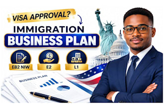 write an immigration visa business plan for eb2 niw, e2 and l1