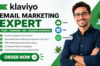 be klaviyo email marketing expert flows campaigns sms whatsapp automation setup