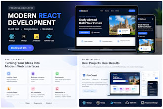 build a responsive react website or frontend web application