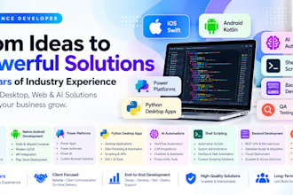 develop ios, android, python apps and ai automation solutions