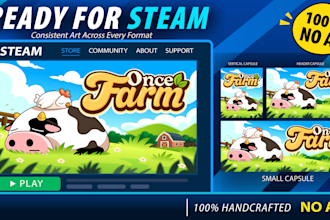 illustrate premium steam capsule art and key art for your game