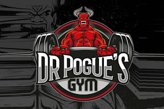 design powerful badass gym fitness logo
