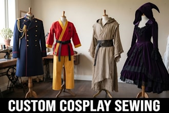 sew fabric cosplay costume anime outfits commission wearable outfit suit maker