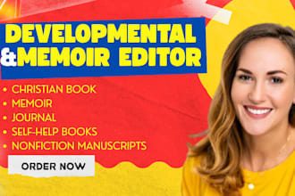 be developmental editor for nonfiction memoir self help kdp manuscript editor