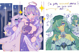 draw anime sketches and chibis