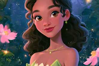 draw cartoon portrait in disney cartoon