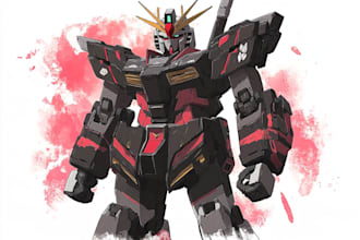 make gundam character illustration