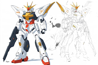 make gundam character illustration