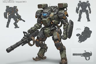 draw mecha and robots concept design