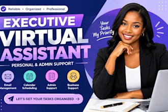 be long term executive personal virtual assistant for admin task, social media
